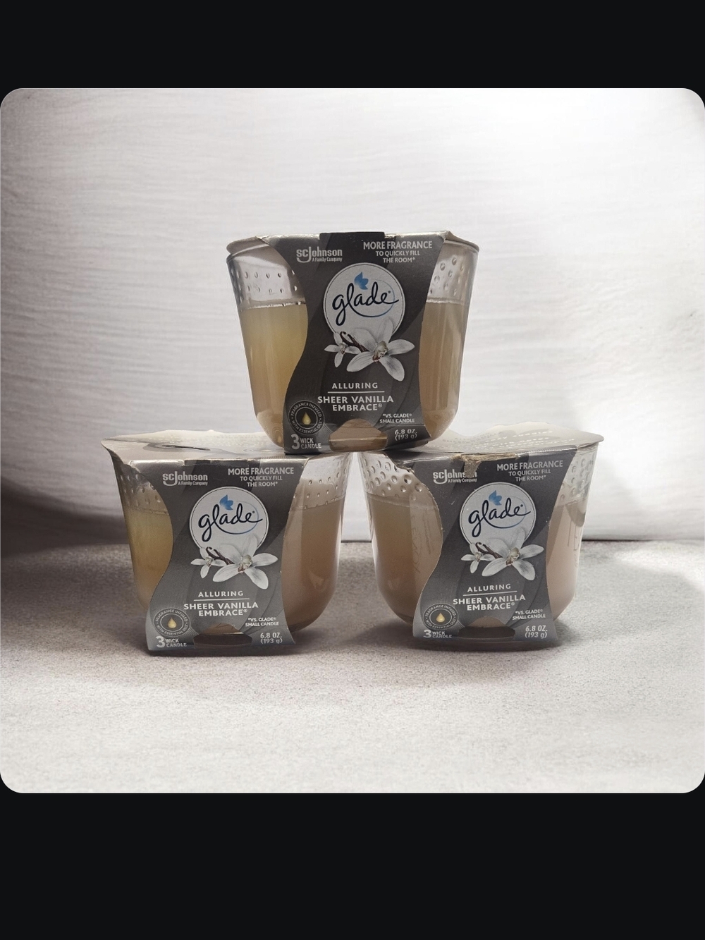 Glade Sheer Vanilla Embrace Gel Air Freshener - Cream and Gray